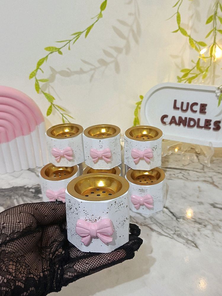 هدية مبخرة و بوكيه ورد ميني شموع 